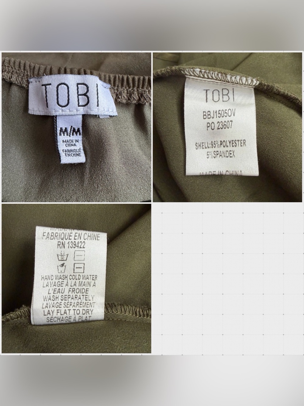 Tobi Olive Green Surplice Romper Shorts Medium Elastic Waist Lightweight Casual - Picture 13 of 15